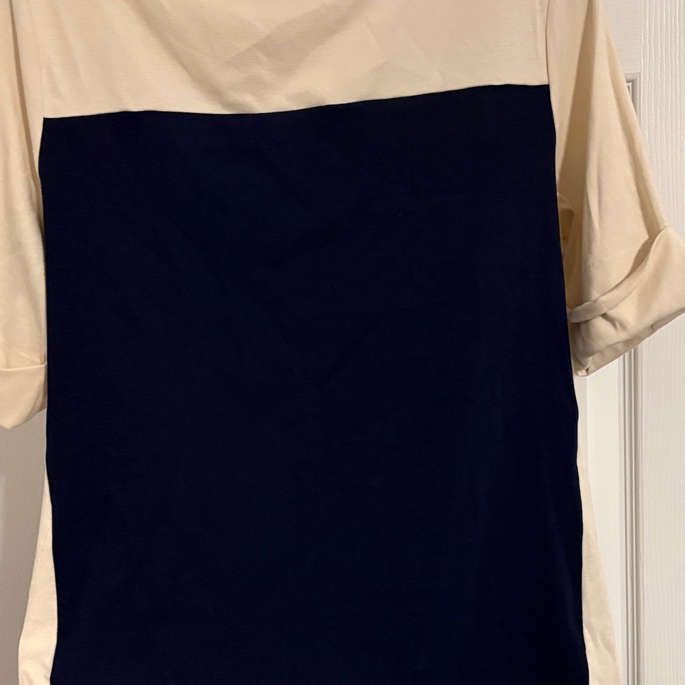 Ralph Lauren Cream and Navy Short Sleeve Tee - Picture 3 of 5